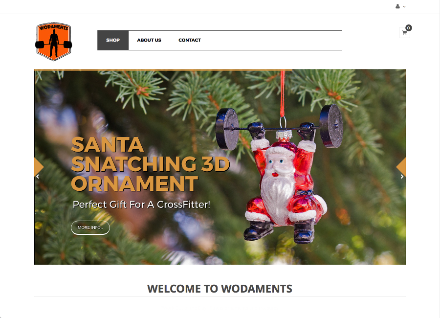 Wodaments, Crossfit Ornaments - Custom E-Commerce Website